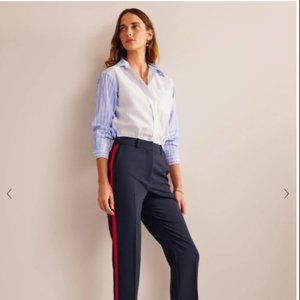 Boden Kew Side Stripe Pants Size 4 Navy Red